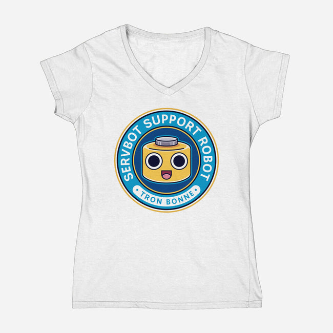 Servbot Emblem-Womens-V-Neck-Tee-LAGELANTEE