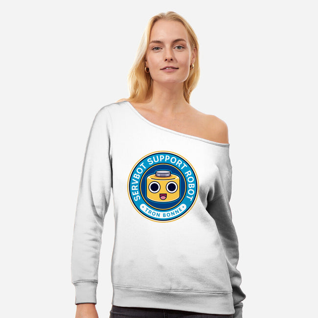 Servbot Emblem-Womens-Off Shoulder-Sweatshirt-LAGELANTEE