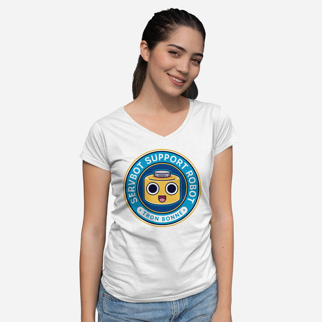 Servbot Emblem-Womens-V-Neck-Tee-LAGELANTEE