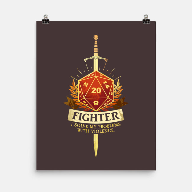 Fighter D20-None-Matte-Poster-D20 Tees