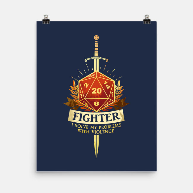 Fighter D20-None-Matte-Poster-D20 Tees