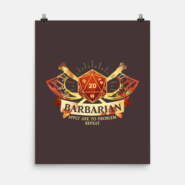 Barbarian-None-Matte-Poster-D20 Tees