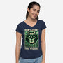 The Wizard Lies-Womens-V-Neck-Tee-Studio Mootant