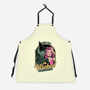 Green Pink Witches-Unisex-Kitchen-Apron-Studio Mootant