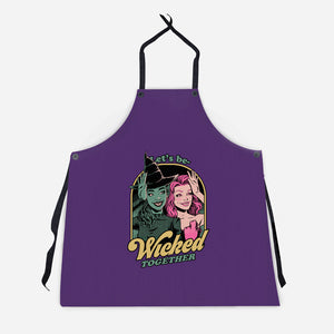 Green Pink Witches-Unisex-Kitchen-Apron-Studio Mootant