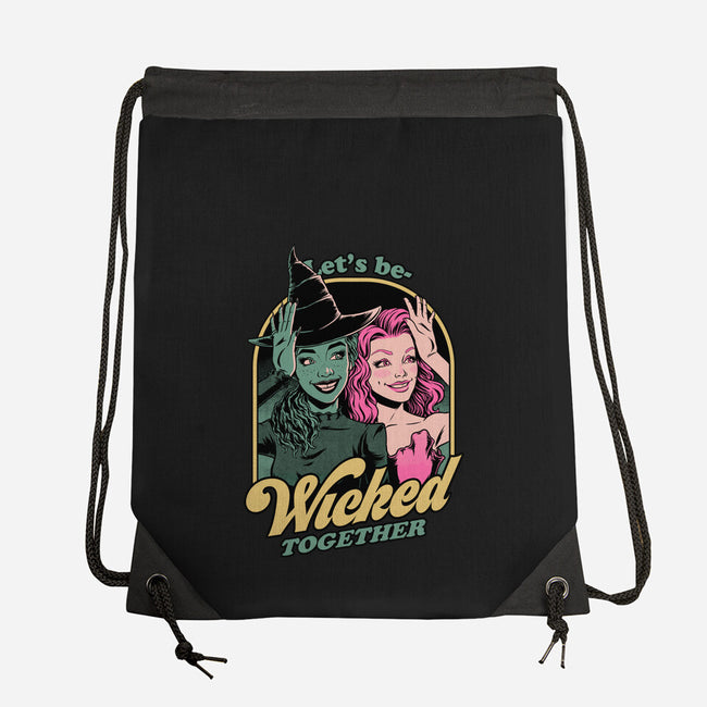 Green Pink Witches-None-Drawstring-Bag-Studio Mootant