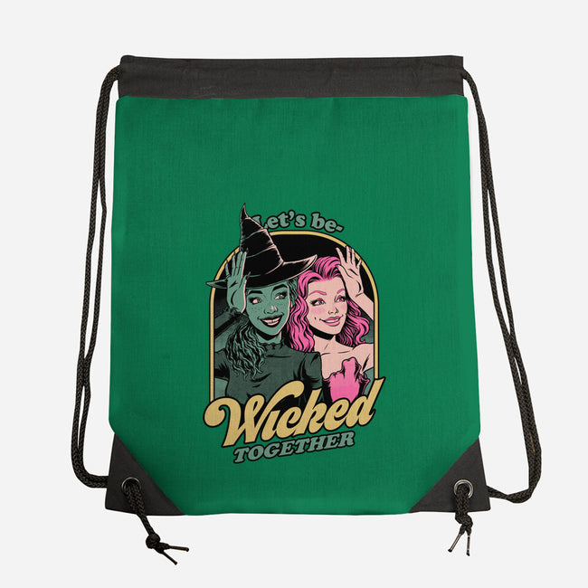 Green Pink Witches-None-Drawstring-Bag-Studio Mootant