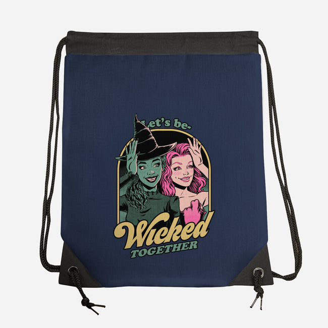 Green Pink Witches-None-Drawstring-Bag-Studio Mootant