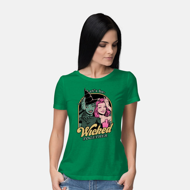 Green Pink Witches-Womens-Basic-Tee-Studio Mootant