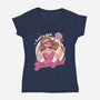 Glamour Pink Witch-Womens-V-Neck-Tee-Studio Mootant