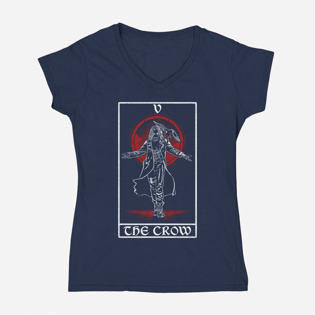 The Crow Tarot Card-Womens-V-Neck-Tee-naomori