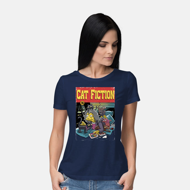 Cat Fiction-Womens-Basic-Tee-zascanauta