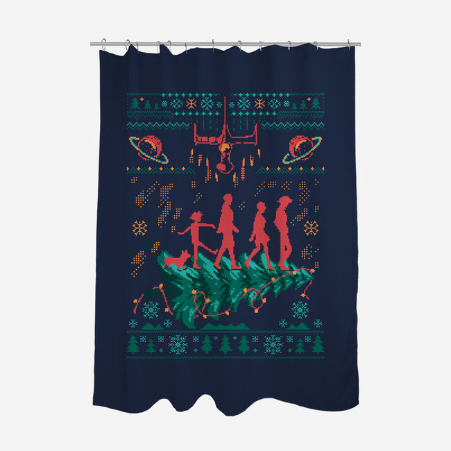 Space Cowboy Xmas-None-Polyester-Shower Curtain-marsdkart