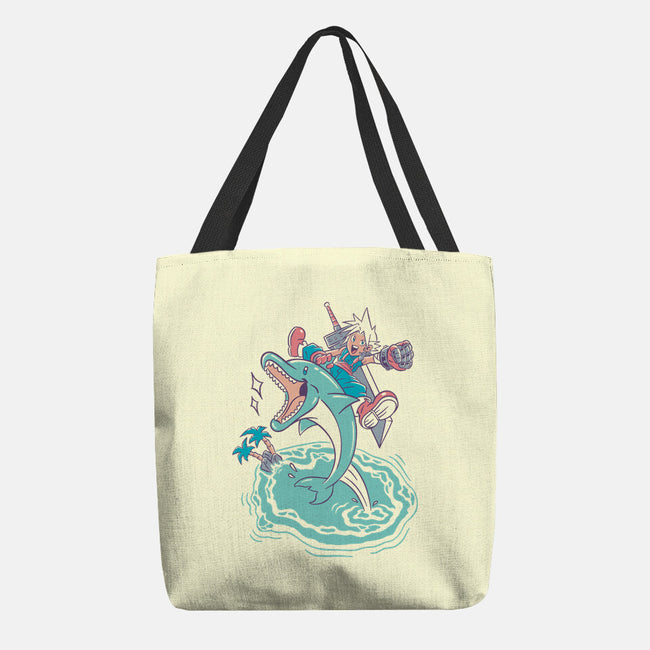 Dolphin Jump-None-Basic Tote-Bag-Henrique Torres