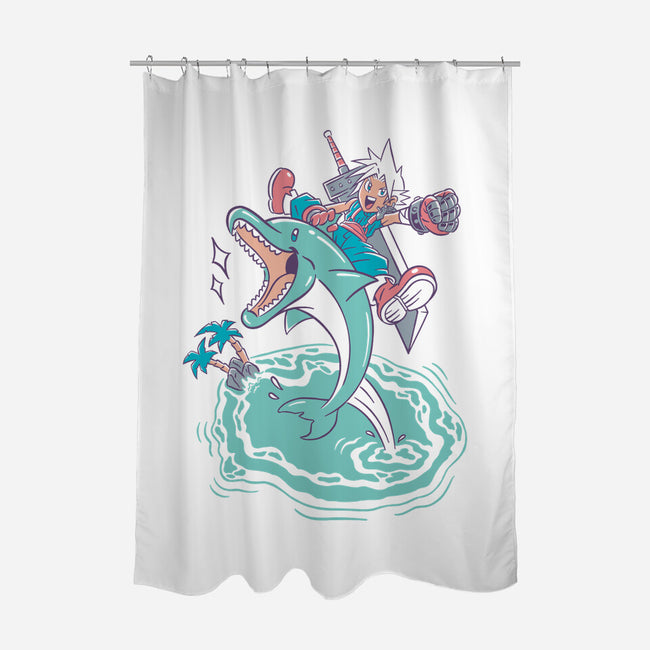 Dolphin Jump-None-Polyester-Shower Curtain-Henrique Torres