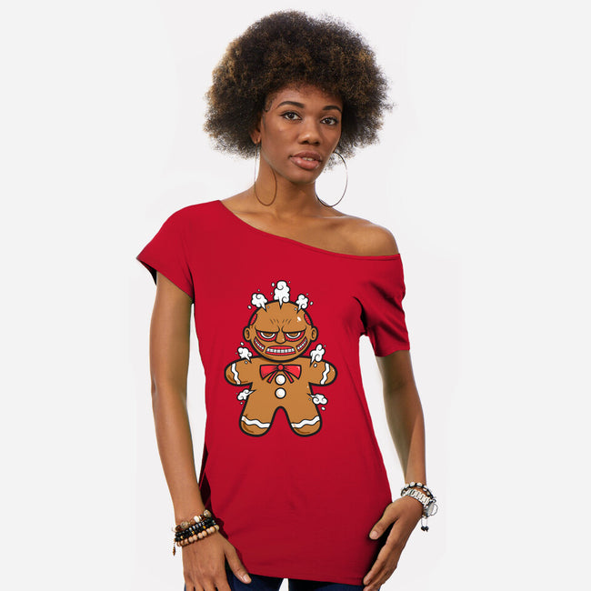 Gingerbread Titan-Womens-Off Shoulder-Tee-krisren28