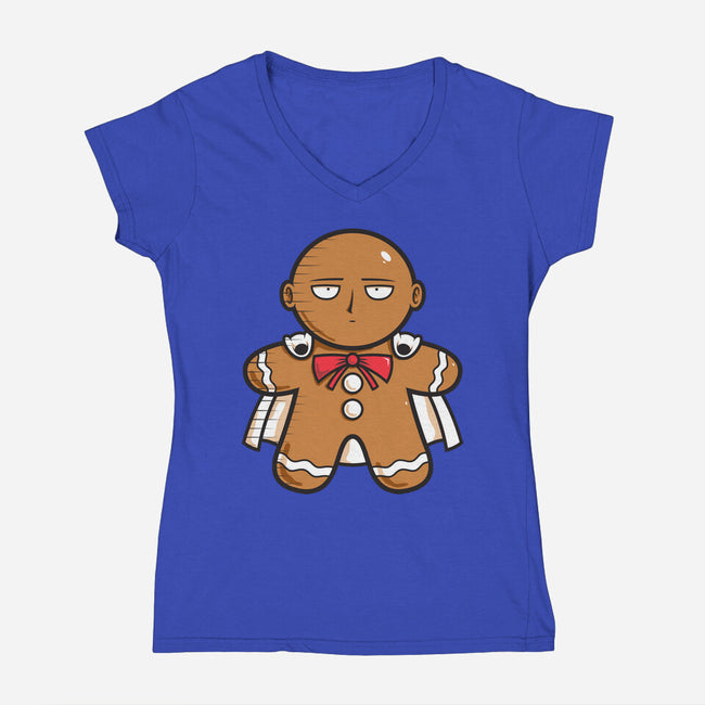 One Gingerbread Man-Womens-V-Neck-Tee-krisren28