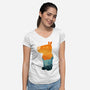 Chill Guy-Womens-V-Neck-Tee-dandingeroz