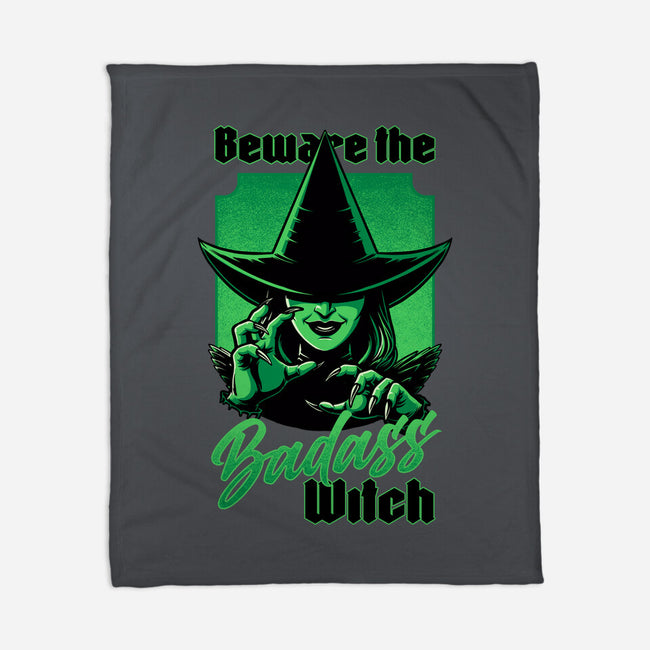 Beware Green Witch-None-Fleece-Blanket-Studio Mootant