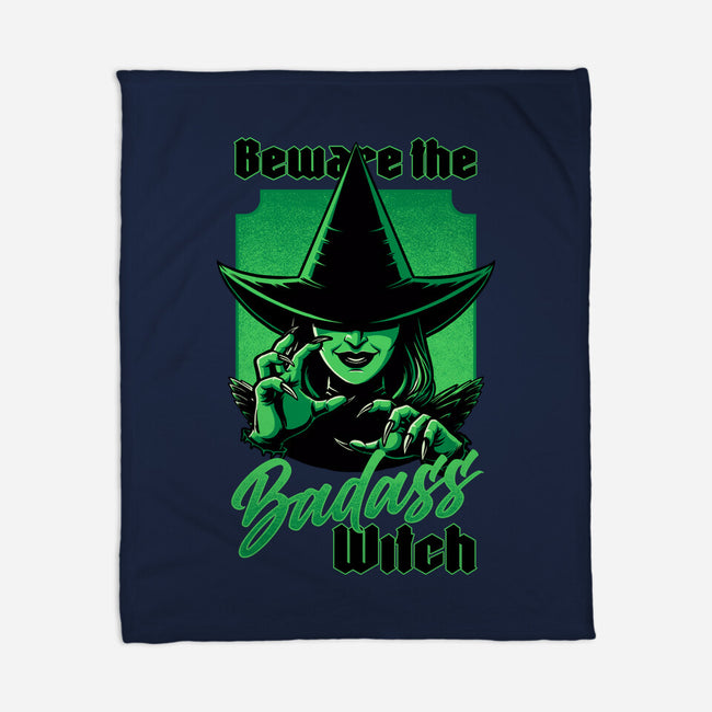 Beware Green Witch-None-Fleece-Blanket-Studio Mootant