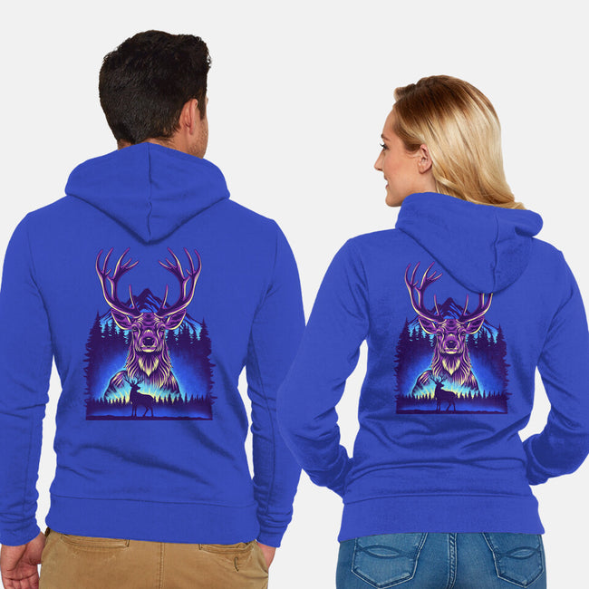 Winter Deer-Unisex-Zip-Up-Sweatshirt-rmatix