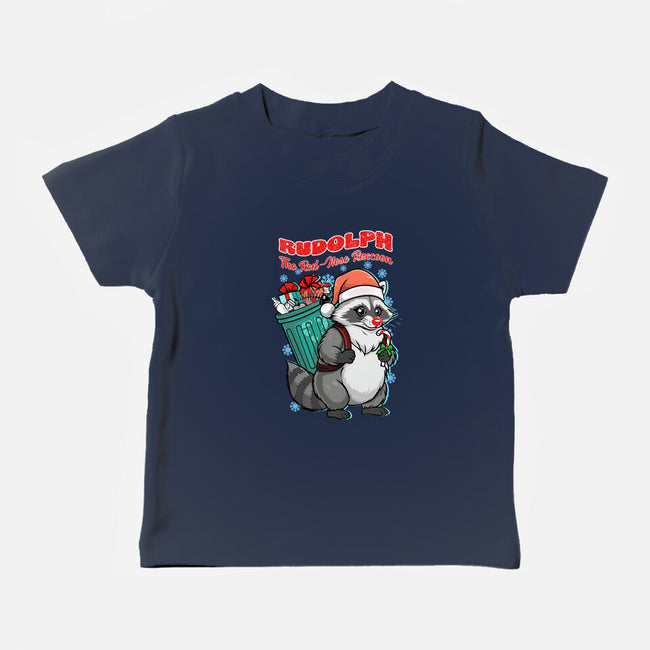 Rudolph The Red Nose Raccoon-Baby-Basic-Tee-palmstreet