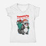 Rudolph The Red Nose Raccoon-Womens-V-Neck-Tee-palmstreet