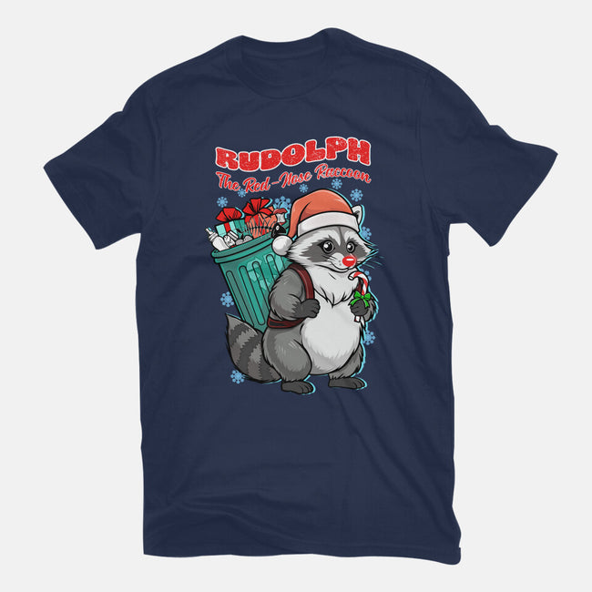 Rudolph The Red Nose Raccoon-Womens-Fitted-Tee-palmstreet