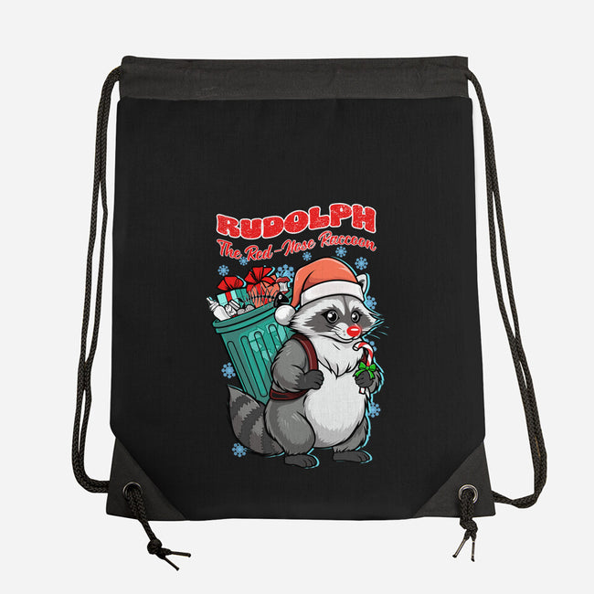 Rudolph The Red Nose Raccoon-None-Drawstring-Bag-palmstreet