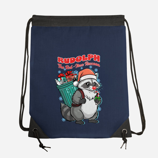 Rudolph The Red Nose Raccoon-None-Drawstring-Bag-palmstreet