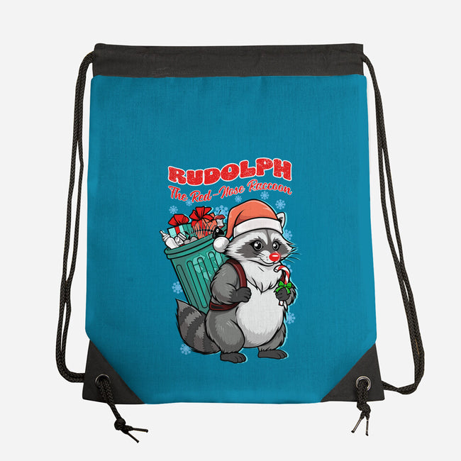 Rudolph The Red Nose Raccoon-None-Drawstring-Bag-palmstreet