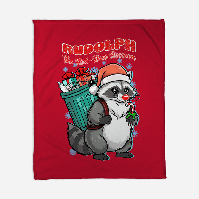 Rudolph The Red Nose Raccoon-None-Fleece-Blanket-palmstreet