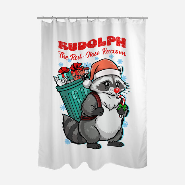 Rudolph The Red Nose Raccoon-None-Polyester-Shower Curtain-palmstreet