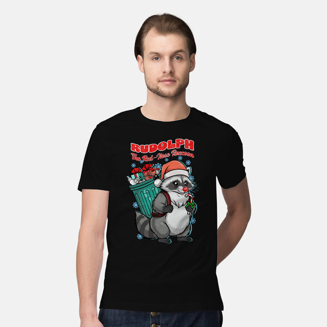 Rudolph The Red Nose Raccoon-Mens-Premium-Tee-palmstreet