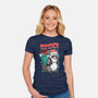 Rudolph The Red Nose Raccoon-Womens-Fitted-Tee-palmstreet