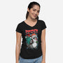 Rudolph The Red Nose Raccoon-Womens-V-Neck-Tee-palmstreet