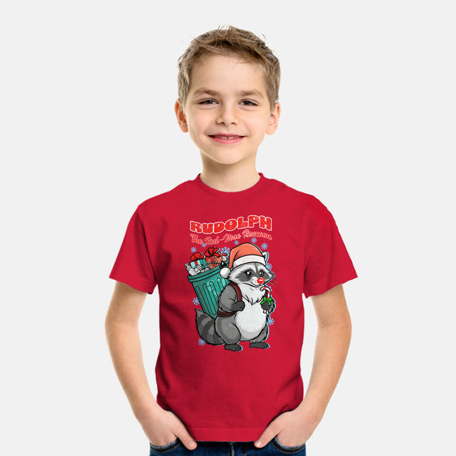 Rudolph The Red Nose Raccoon-Youth-Basic-Tee-palmstreet