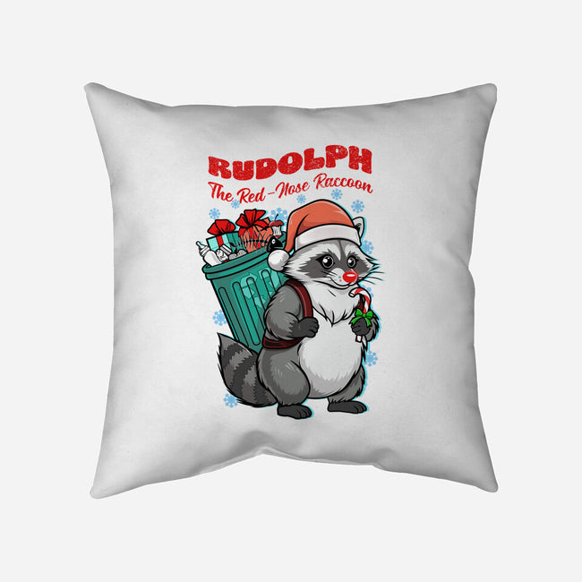 Rudolph The Red Nose Raccoon-None-Removable Cover w Insert-Throw Pillow-palmstreet