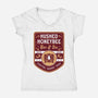 Hushed Honeybee Inn Emblem-Womens-V-Neck-Tee-LAGELANTEE