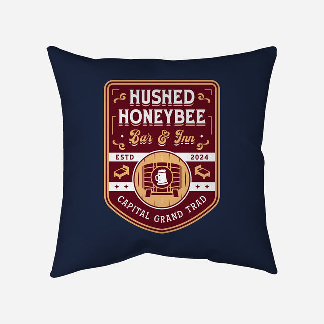 Hushed Honeybee Inn Emblem-None-Removable Cover w Insert-Throw Pillow-LAGELANTEE