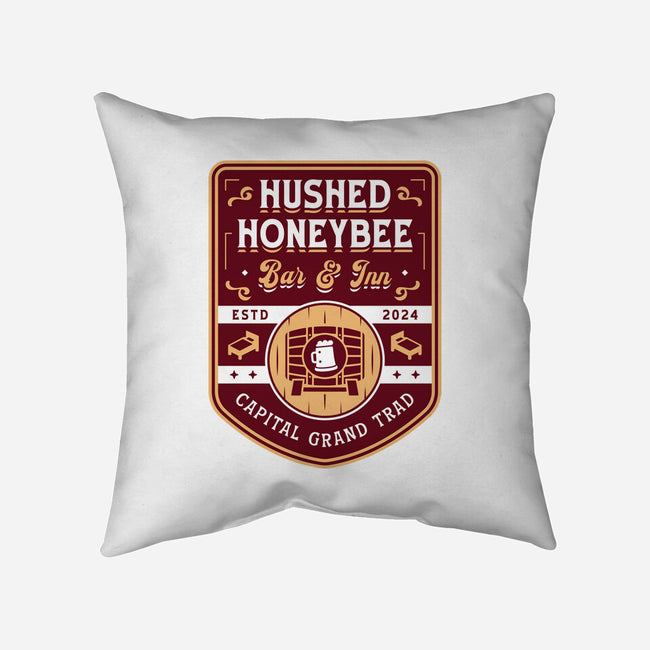 Hushed Honeybee Inn Emblem-None-Removable Cover w Insert-Throw Pillow-LAGELANTEE