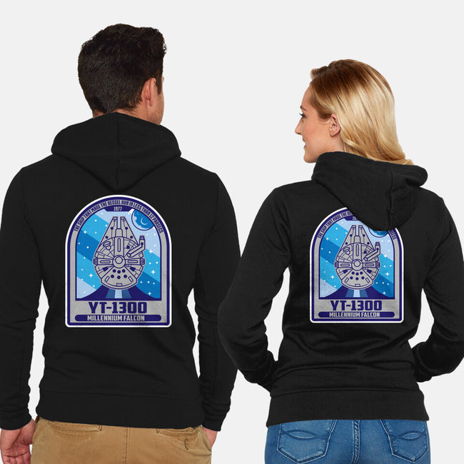 YT-1300 Millennium Falcon-Unisex-Zip-Up-Sweatshirt-SuperEdu