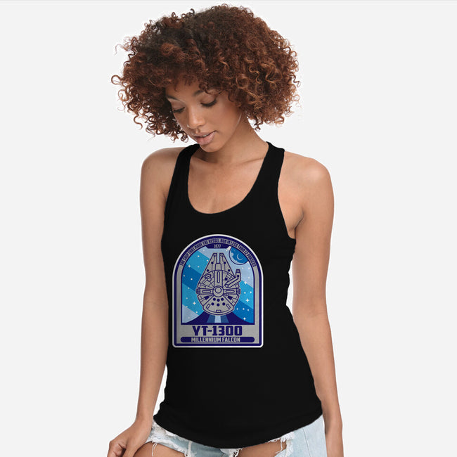 YT-1300 Millennium Falcon-Womens-Racerback-Tank-SuperEdu