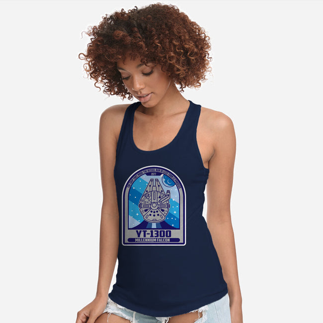 YT-1300 Millennium Falcon-Womens-Racerback-Tank-SuperEdu