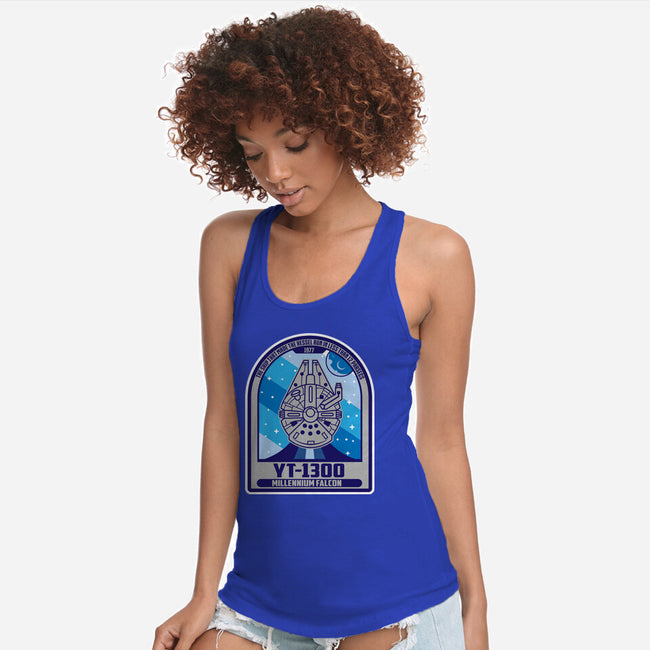 YT-1300 Millennium Falcon-Womens-Racerback-Tank-SuperEdu