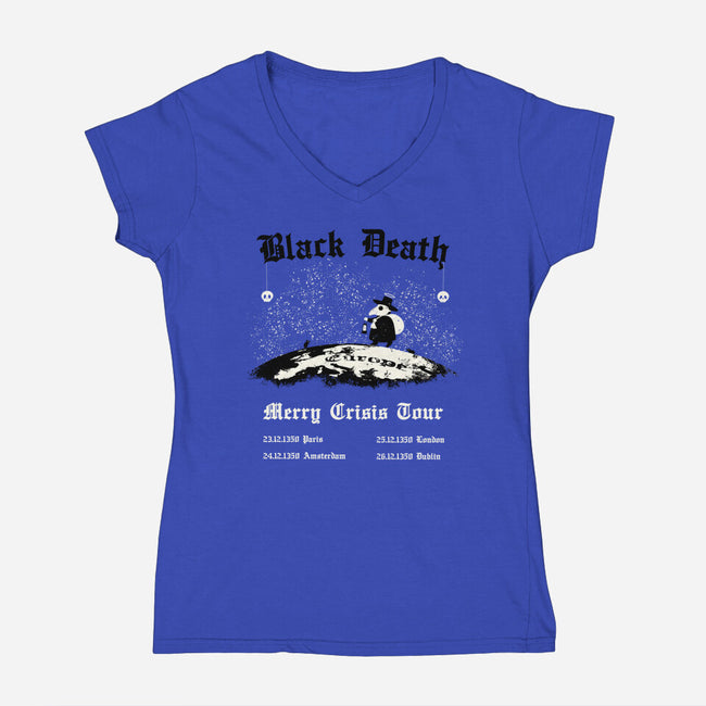 Black Death Merry Crisis Tour-Womens-V-Neck-Tee-Mattania