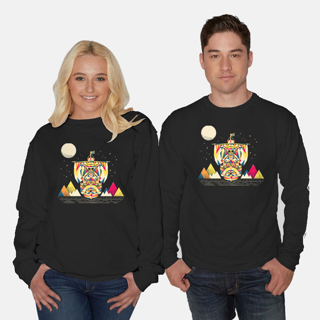 Merry Sailing-Unisex-Crew Neck-Sweatshirt-rocketman_art