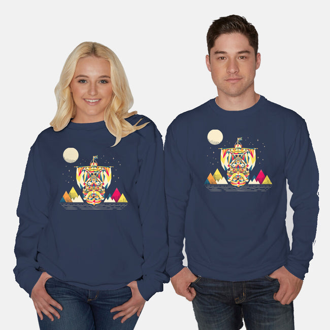 Merry Sailing-Unisex-Crew Neck-Sweatshirt-rocketman_art