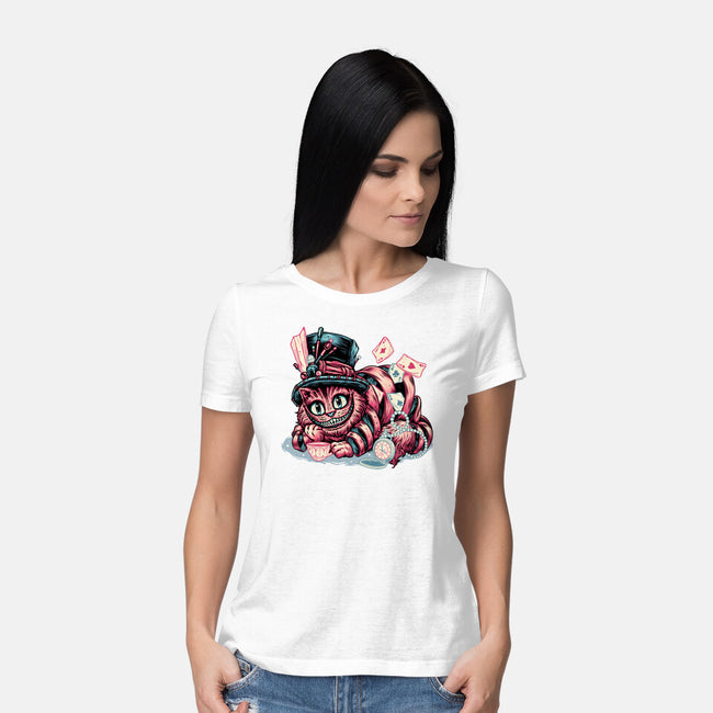 Cat Of Mystery-Womens-Basic-Tee-glitchygorilla