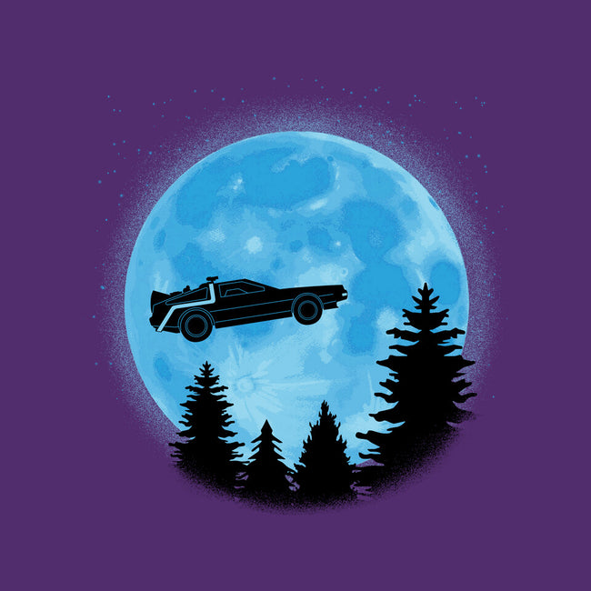 DeLorean And Moon-Womens-Off Shoulder-Sweatshirt-Astrobot Invention